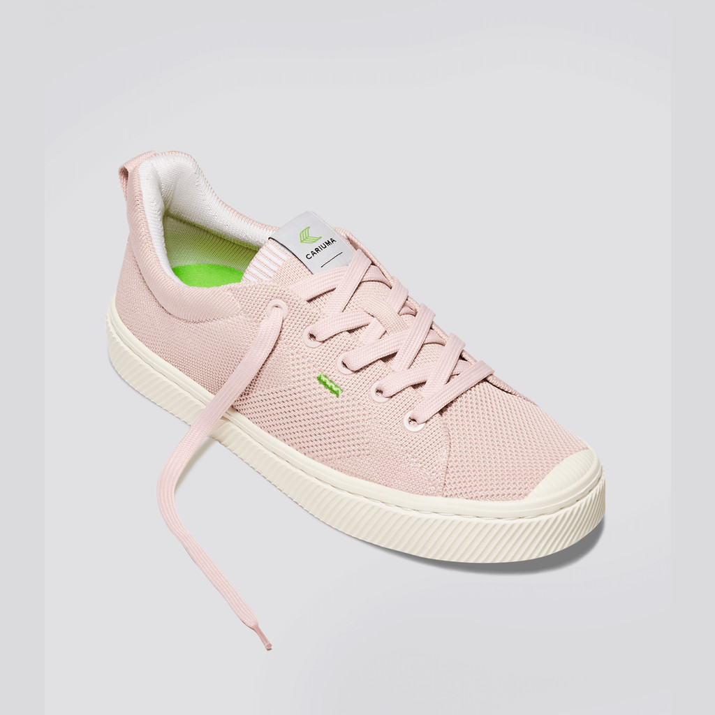 Women Cariuma Low Top Bamboo Weave Knit Vegan IBI Rose | 167345-QUK 