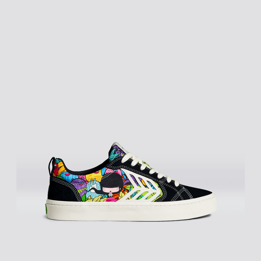 Women Cariuma Low Top Canvas CATIBA PRO CATIBA Pro Black Toz Print | 460523-HFS