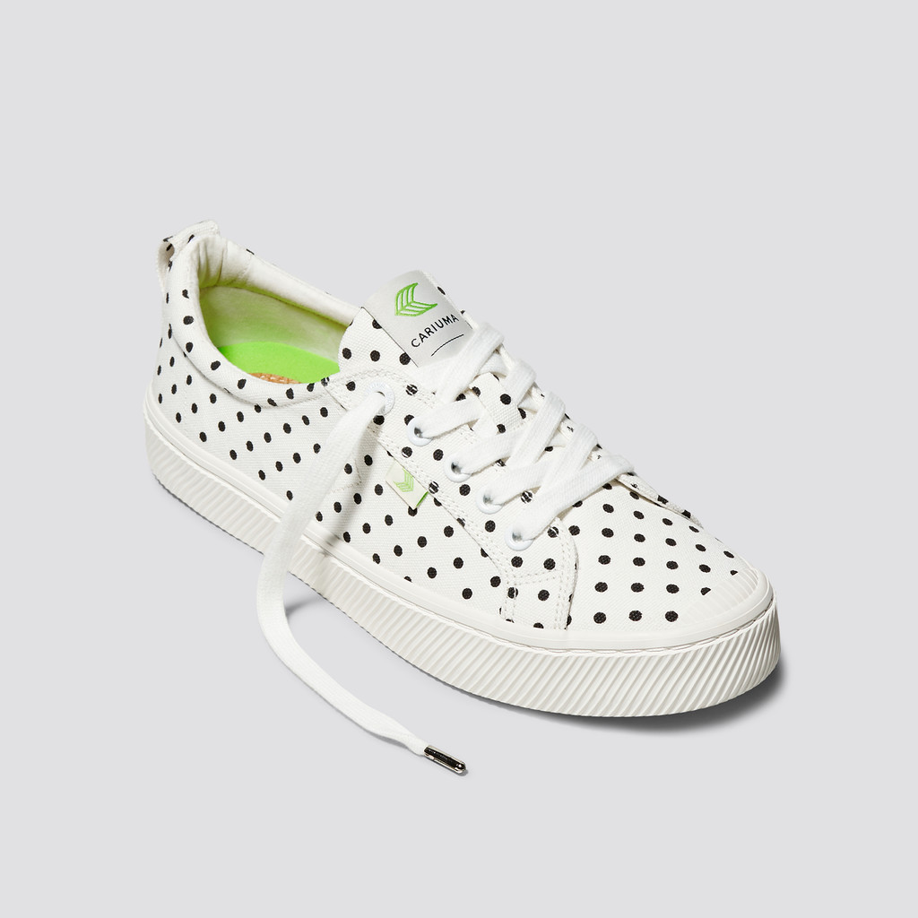 Women Cariuma Low Top Canvas Vegan OCA LOW White Polka Dots | 587213-AQR